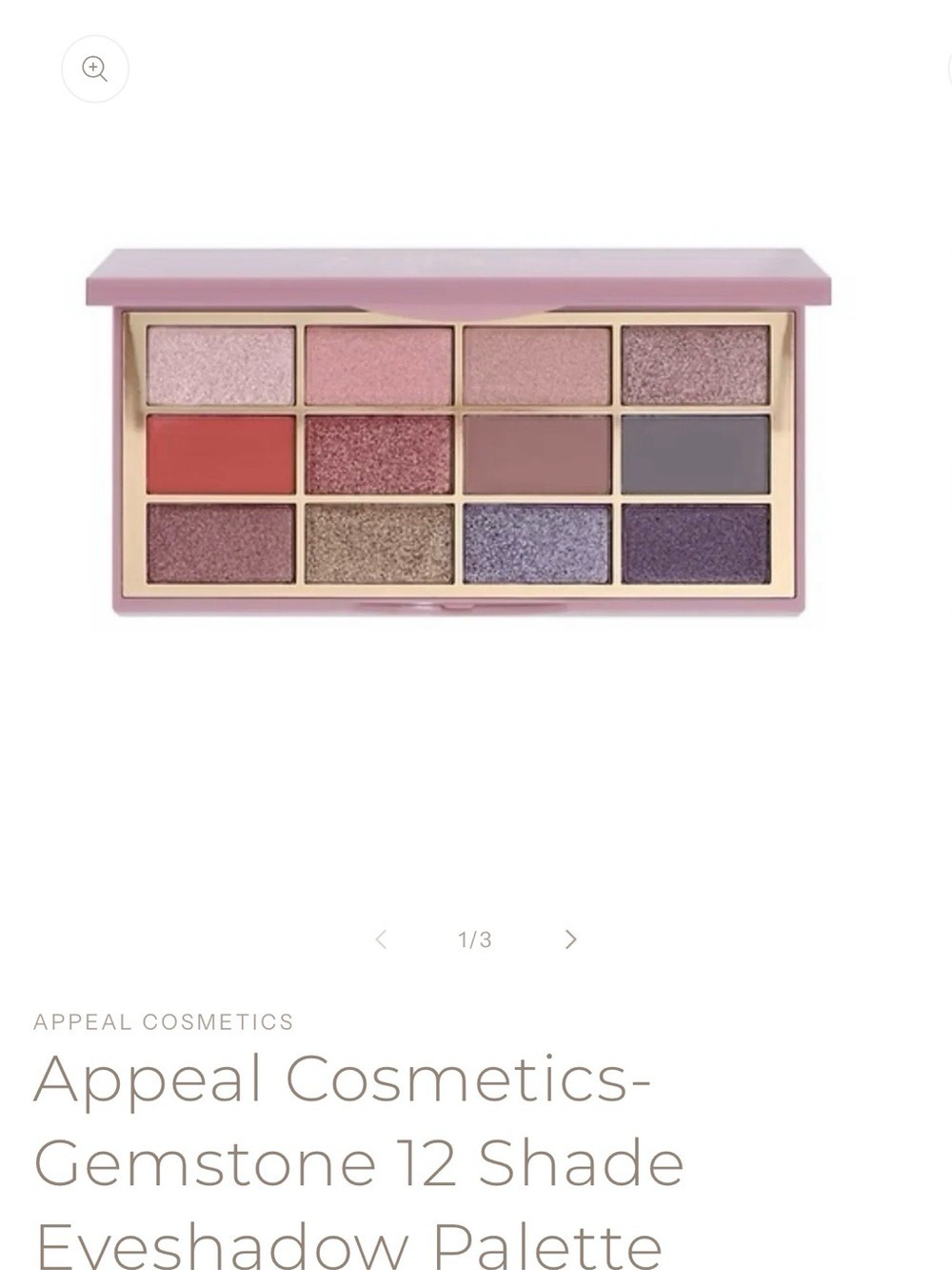 Appeal Cosmetics Gemstone 12-Color Eyeshadow Palette - Pink, Purple & Coral Mix